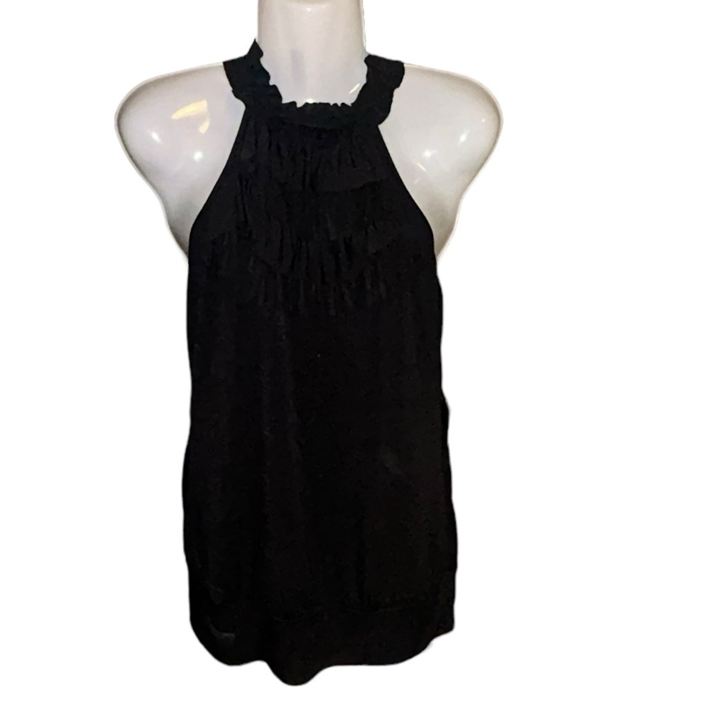 HeartSoul Black Ruffles Large Top Blouse Sleeveless